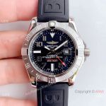 (GF) Replica Breitling Avenger II GMT SS Black Arabic Dial Watch - 2019 New